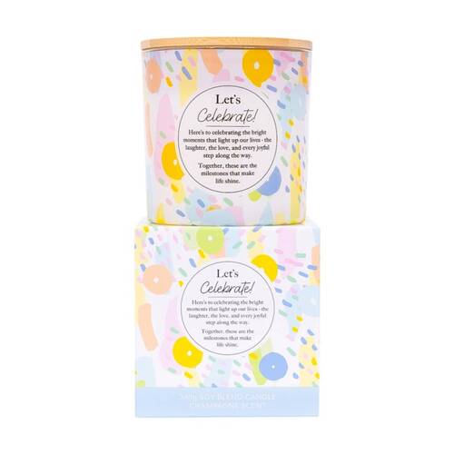 Meaningful Melts Soy Wax Blend Champagne Scented Candle Let's Celebrate 340g