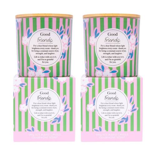 2PK Meaningful Melts Soy Wax Blend Champagne Scented Candle Good Friends 340g