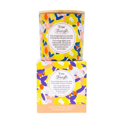 Meaningful Melts Soy Wax Blend Champagne Scented Candle True Strength 340g