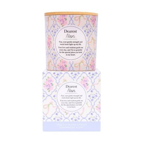 Meaningful Melts Soy Wax Blend Champagne Scented Candle Dearest Nan 340g