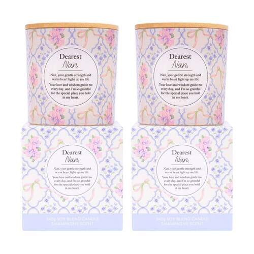 2PK Meaningful Melts Soy Wax Blend Champagne Scented Candle Dearest Nan 340g