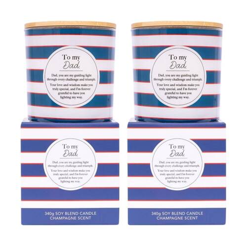 2PK Meaningful Melts Soy Wax Blend Champagne Scented Candle To My Dad 340g