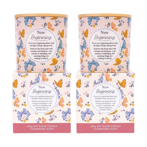 2PK Meaningful Melts Soy Wax Blend Champagne Scented Candle Love You Mum 340g