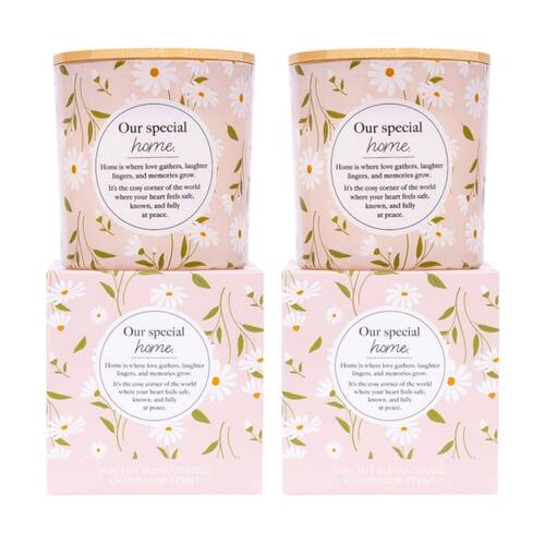 2PK Meaningful Melts Soy Wax Blend Champagne Scented Candle Special Home 340g