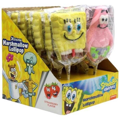 12PK Nickelodeon Marshmallow Pop Spongebob Characters 45g Assorted