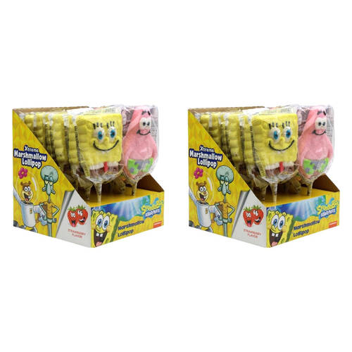 24PK Nickelodeon Marshmallow Pop Spongebob Characters 45g Assorted