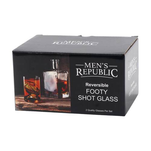 2pc Men's Republic Footy Glassware Set Of Reversible Ball Shot Glasses