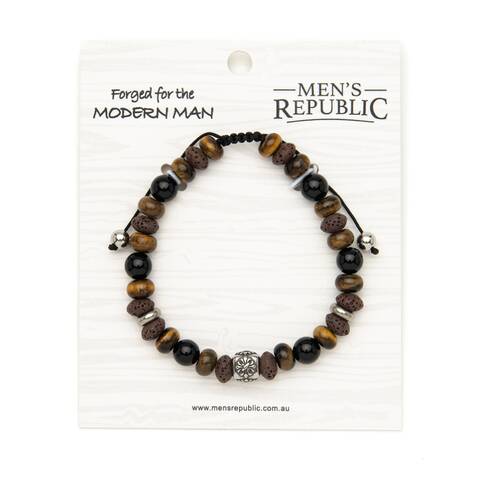 Men's Republic Fashion Bracelet Stainless Semi Precious Stones Assorted