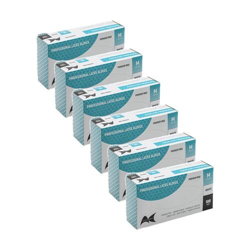 6x 100pc Artist Choice Powder Free Medical Food Grade Latex Gloves Medium