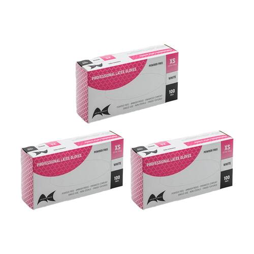 3x 100pc Artist Choice Powder Free Textured Medical Food Grade Latex Gloves XS
