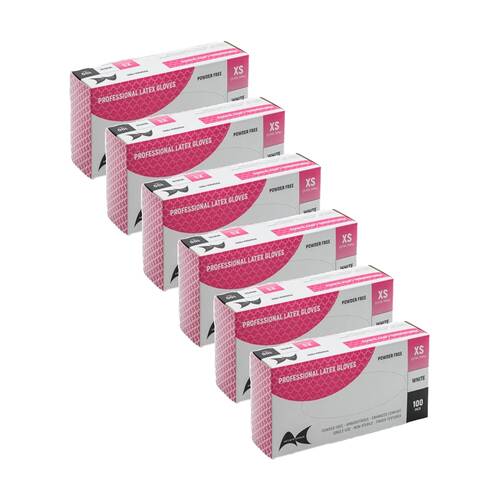 6x 100pc Artist Choice Powder Free Textured Medical Food Grade Latex Gloves XS