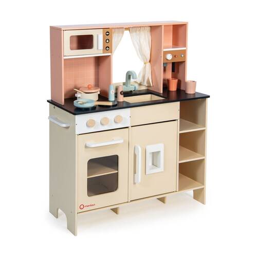Mentari Cream Play Kitchen Wooden Toy Set Cooking Accessories Kids 3y+