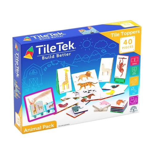  40pc TileTek Animal Tile Topper Pack Magnetic Building Accessories