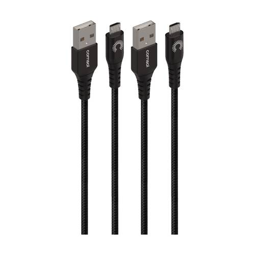 2PK Comsol Premium Micro USB Data Transfer Charge Cable Black 3m