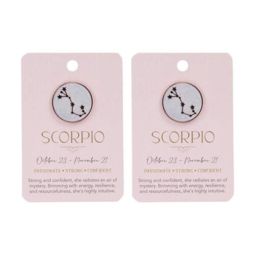 2PK Splosh Zodiac Sign Ceramic Keepsake Pin Rose Gold Enamel Scorpio 3x1x2.5cm