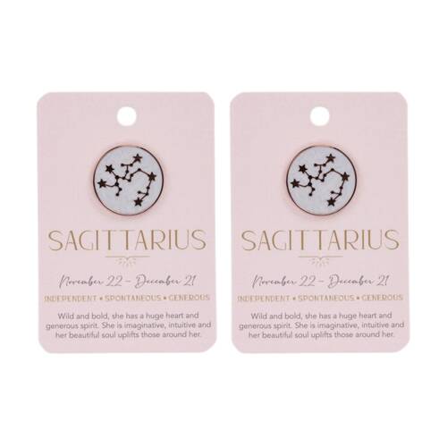 2PK Splosh Zodiac Sign Ceramic Keepsake Pin Rose Gold Enamel Sagittarius 3cm