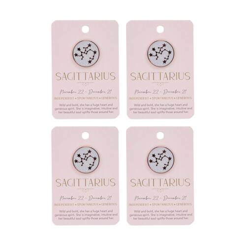 4PK Splosh Zodiac Sign Ceramic Keepsake Pin Rose Gold Enamel Sagittarius 3cm