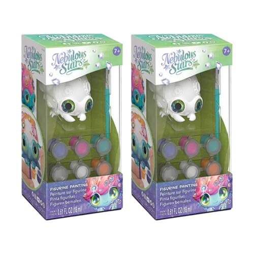 2x Nebulous Stars Figurine Acrylic Painting Kit Varnish Rhinestones Assorted 7Y+