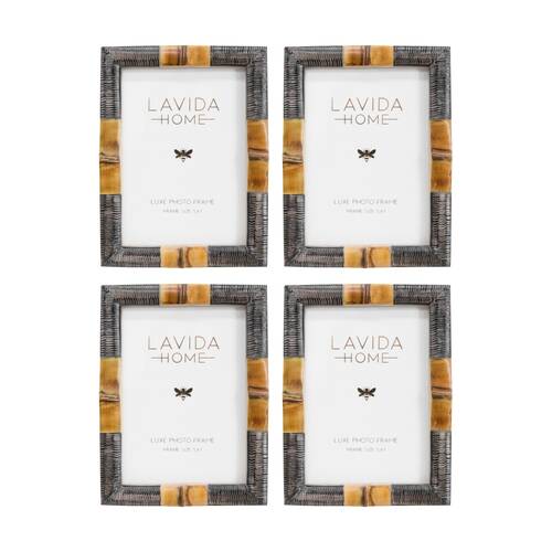 4PK LVD 5x7inch Giselle Natural Horn/Bamboo Picture/Photo Frame 20.32x15.24