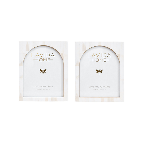 2PK LVD 8x10 Inch Arch Bone Picture/Photo Frame Gold/Cream 27.94x22.86x1.27cm