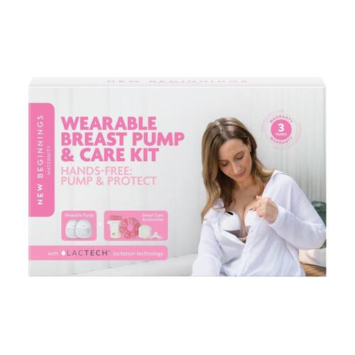 New Beginnings Hands-Free Wearable Breast Pump & Care Kit Quiet Recharge