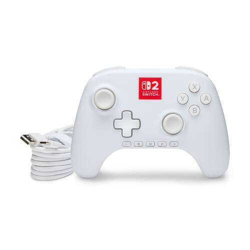 PowerA Nintendo Switch 2 Advantage Wired Controller Lumectra White 3.5mm Jack