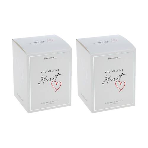 2PK Bramble Bay Melt My Heart Coconut & Elderflower Candle Home Fragrance 300g