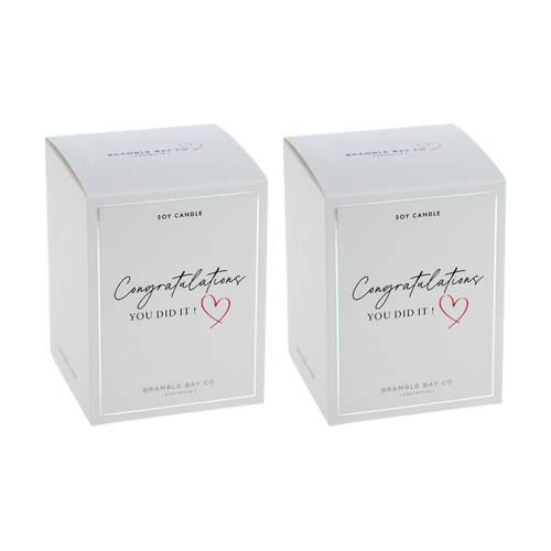 2PK Bramble Bay Congrats You Did It Vanilla & Caramel Candle Home Fragrance 300g