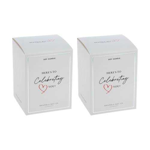 2PK Bramble Bay Celebrating You Papaya & Coconut Soy Candle Home Fragrance 300g
