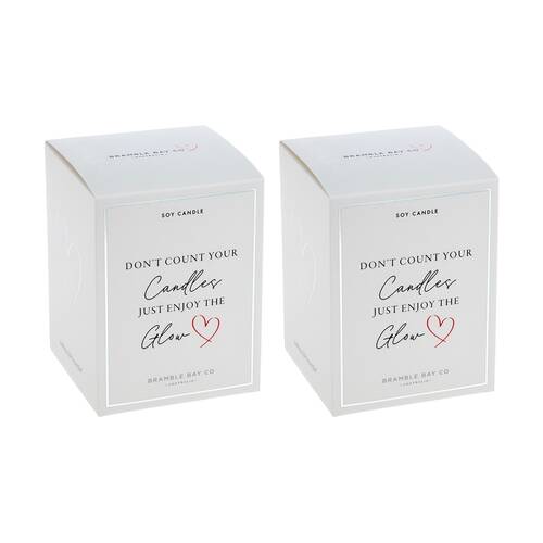 2PK Bramble Bay Glow Birthday Pink Champagne & Guava Candle Home Fragrance 300g