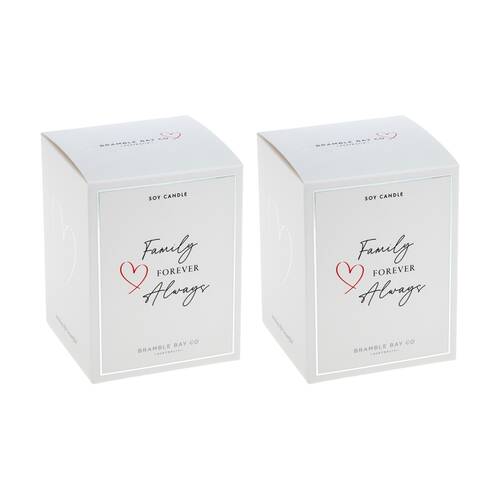 2PK Bramble Bay Family Forever Lemongrass & Persian Lime Glass Soy Candle 300g