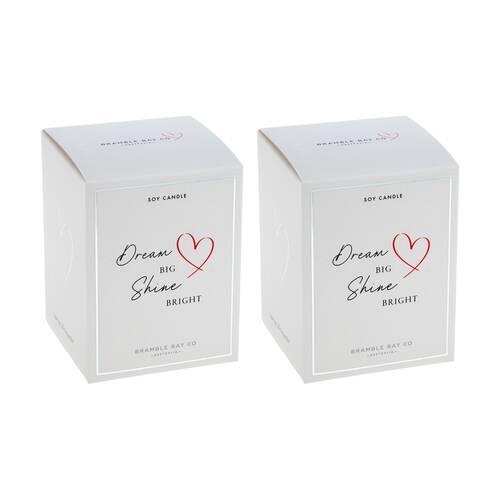 2PK Bramble Bay Dream Big Glass Cinnamon & French Occasion Soy Candle 300g