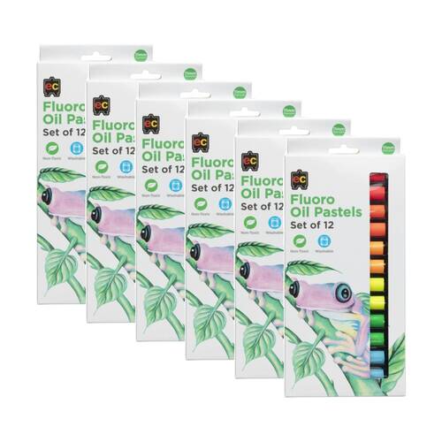 6x 12pc Educational Colours Jumbo Oil Pastels Flueroscent Paint Set Student