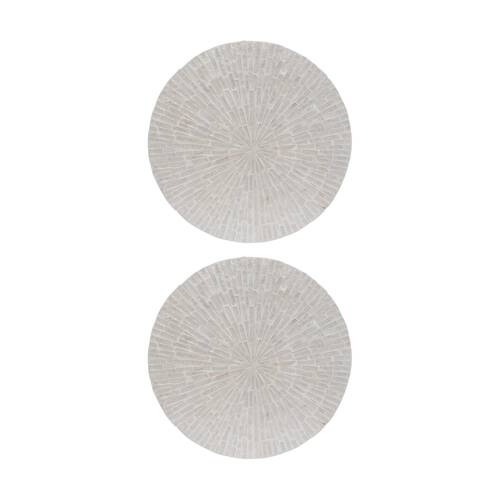 2PK LVD Shell Bursts & Bamboo Home Decorative Mat Coastal Decor 35x35cm