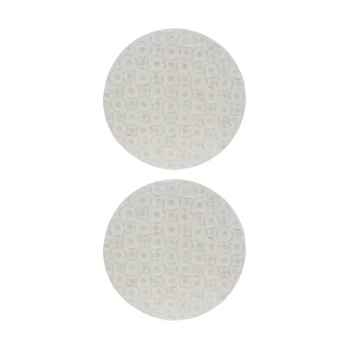 2PK LVD Circle Shell & Bamboo Home Decorative Mat Coastal Decor 35x35cm