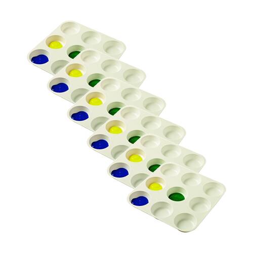 6PK Educational Colours 9 Well Muffin Palette Painting Tray White Kids Art/Craft