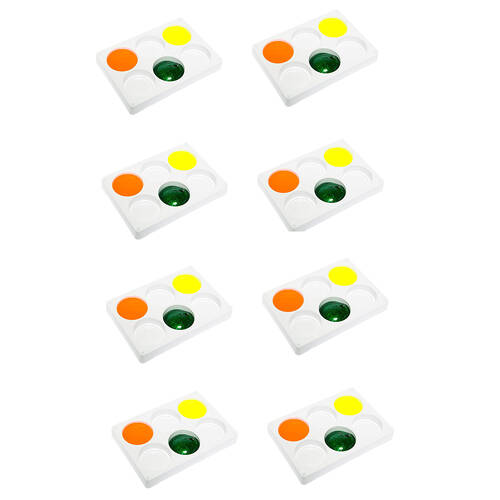 8PK Educational Colours Stackable Palette 6 Well Small 16mm x 114mm Art/Craft