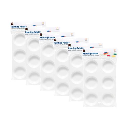 6PK Educational Colours Palette 8 6 Well Muffin Painting Tray Kids Art/Craft