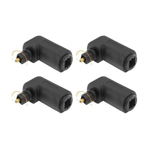 4PK Pro2 Toslink Right Angle Adaptor Plug To Socket w/ Rotating End