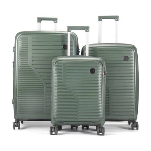 3pc Paklite Contrail Luggage Set TSA Lock Spinner Wheels Durable Green