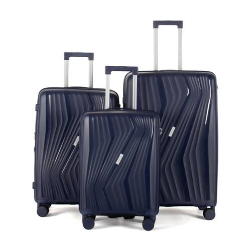 3pc  Paklite Cruise Set Luggage TSA Lock Spinner Wheels Blue