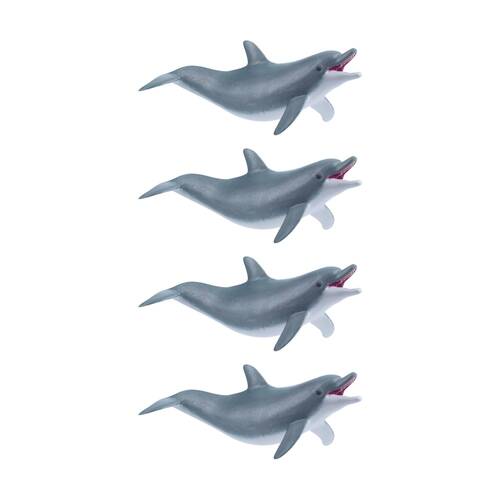 4x Papo France Dolphin Detailed Small Animal Figurine Play Toy Grey