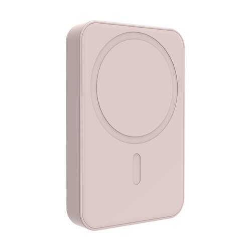 Laser Magnetic 5000mAh Two Device Wireless Charging Power Bank Transcendent Pink