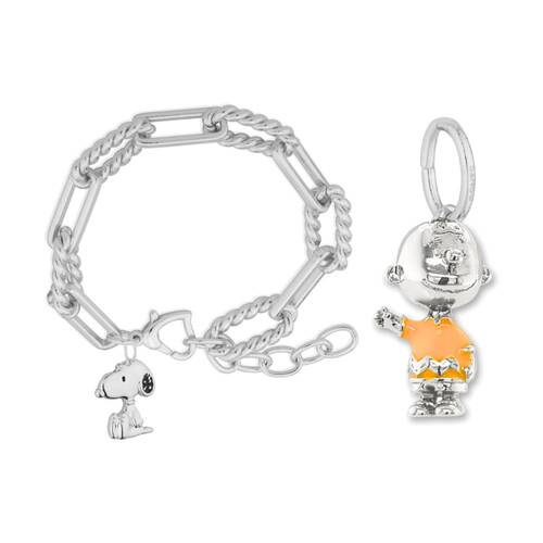 Couture Kingdom Peanuts Silver Accessory Snoopy Bracelet & Charm