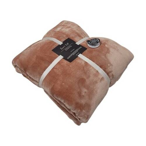 CDSI Mink Blanket 400GSM King Polyester Soft Throw Blush 200x260cm