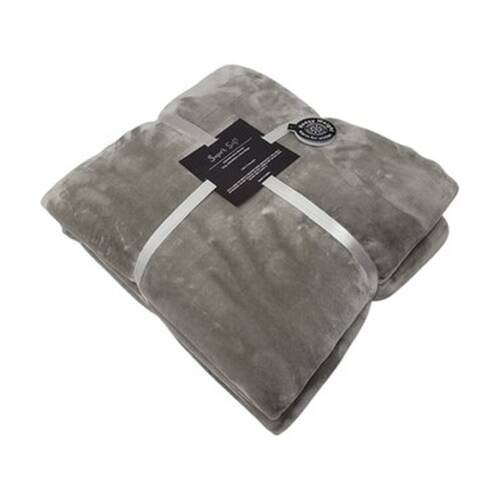CDSI Mink Blanket 400GSM King Polyester Soft Throw Grey 200x260cm