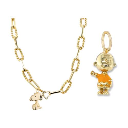 Couture Kingdom Peanuts Gold Snoopy Necklace & Charlie Brown Charm