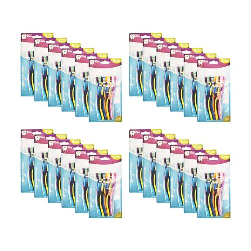 24x 5pc Braz Kids Toothbrush Set W/ Soft Bristiles 15cm Multi Colour