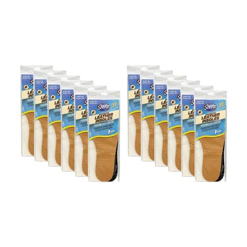 12PK Stepz Leather Synth Insoles Pair Size 5-10 Women's Shoes