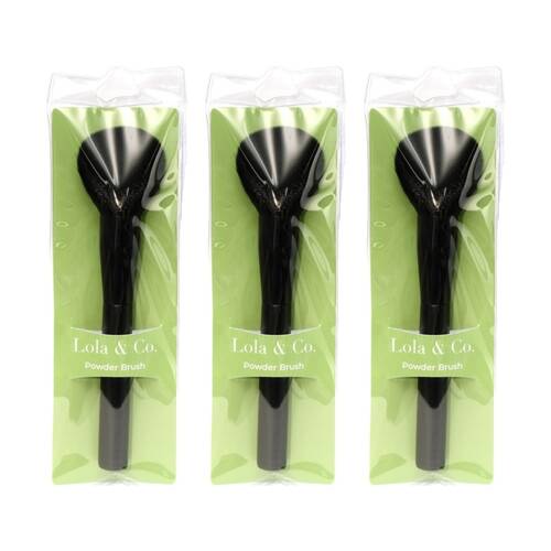 3PK Lola & Co Powder Small Dense Makeup Accessory Brush Black